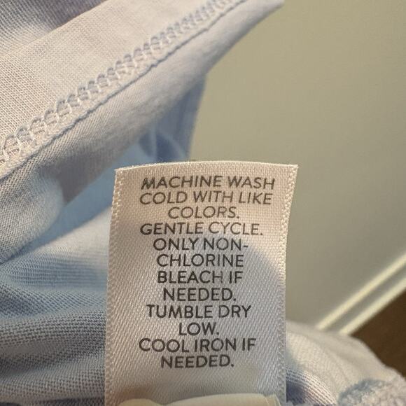 Pure Jill Tunic Top 2X Sky Blue Scoop Neck Elliptical Tee Pima Cotton Capsule - Picture 9 of 12